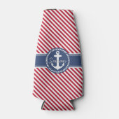 Rafraichisseur De Bouteilles Monogramme Ancre marine et rouge (Devant)