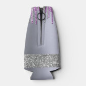 Rafraichisseur De Bouteilles Monogramme argent parties scintillant violet nom m (Dos)