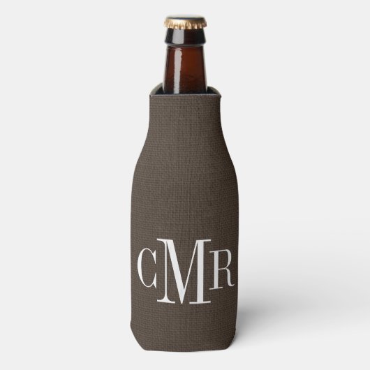 Rafraichisseur De Bouteilles Monogramme Brown rustique (Bottle Devant)