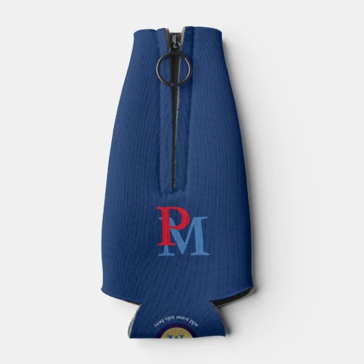 Rafraichisseur De Bouteilles monogramme de bière personnalisé (nom et initiales (Dos)