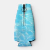 Rafraichisseur De Bouteilles Monogramme d'eau de piscine bleu ondulée (Dos)