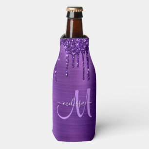 Rafraichisseur De Bouteilles Monogramme en métal brossé à la Parties scintil