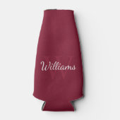 Rafraichisseur De Bouteilles Monogramme et nom personnalisé Bourgogne rouge (Devant)