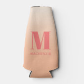 Rafraichisseur De Bouteilles Monogramme moderne Nom initial Peach Gradient (Devant)