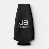 Rafraichisseur De Bouteilles Monogramme noir et blanc moderne Modèle initial (Devant)