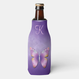 Rafraichisseur De Bouteilles Monogramme pourpre mignon de papillon d'imaginaire