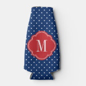 Rafraichisseur De Bouteilles Monogramme rouge blanc et bleu Pois (Devant)