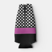 Rafraichisseur De Bouteilles Motif à points rose et noir avec Monogramme (Dos)