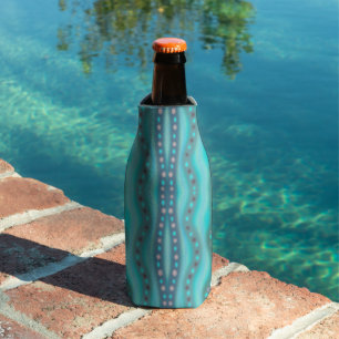 Rafraichisseur De Bouteilles Motif Abstrait Dichroic Beach Glass dépoli