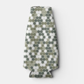 Rafraichisseur De Bouteilles Motif camo vert avec points rétro abstraits (Devant)