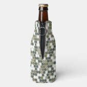 Rafraichisseur De Bouteilles Motif camo vert avec points rétro abstraits (Bouteille Dos)