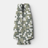 Rafraichisseur De Bouteilles Motif camo vert avec points rétro abstraits (Dos)