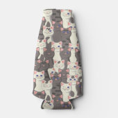 Rafraichisseur De Bouteilles Motif de chats blancs et gris (Devant)