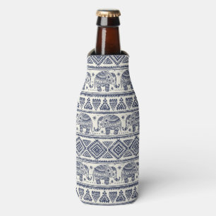 Rafraichisseur De Bouteilles Motif ethnique bleu d'éléphant