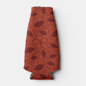 Rafraichisseur De Bouteilles Motif feuille rouge sur orange (Devant)