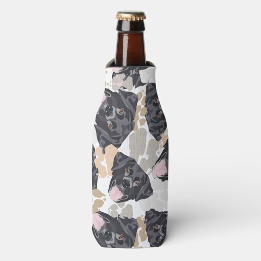 Rafraichisseur De Bouteilles Motif pattes de chien noir Labrador (Bottle Devant)