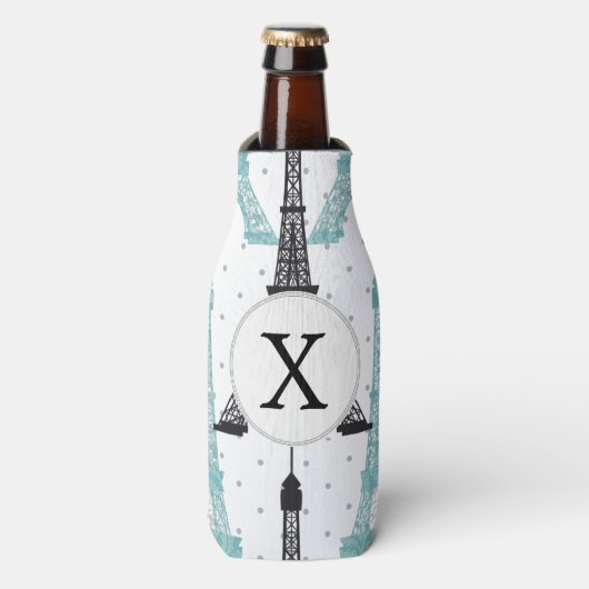 Rafraichisseur De Bouteilles Motif tour Monogram Aqua Chic Eiffel (Bottle Devant)