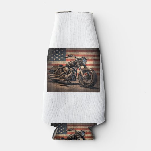 Rafraichisseur De Bouteilles Motorcycle USA Drapeau Retro Biker (Devant)