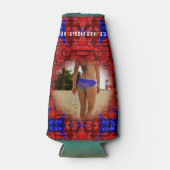 Rafraichisseur De Bouteilles Mur en brique bleu et Re, (Devant)