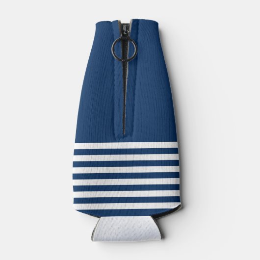 Rafraichisseur De Bouteilles Nautical, Gold Anchor Navy Blue Striped (Dos)