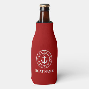 Rafraichisseur De Bouteilles Nautical Stars Rope Nom du bateau Ancre Rouge