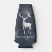 Rafraichisseur De Bouteilles Noël des rennes d'ivoire | Bleu (Devant)