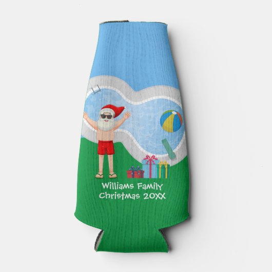 Rafraichisseur De Bouteilles Noël ensoleillé Santa Claus mignonne Custom Pool P (Devant)
