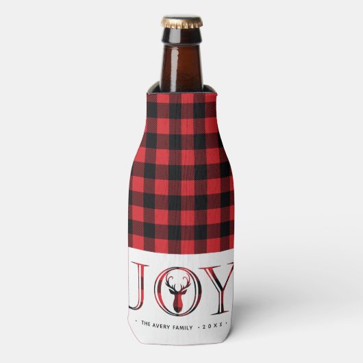 Rafraichisseur De Bouteilles Noël Plaid personnalisé (Bottle Devant)