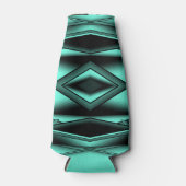 Rafraichisseur De Bouteilles Noir Blanc Turquoise Ombre Art Abstrait moderne (Devant)