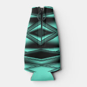 Rafraichisseur De Bouteilles Noir Blanc Turquoise Ombre Art Abstrait moderne (Dos)