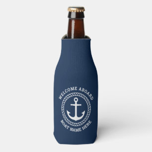 Rafraichisseur De Bouteilles Nom de bateau personnalisé à bord de l'ancre et 