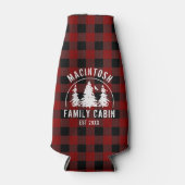 Rafraichisseur De Bouteilles Nom de famille du cabine Red Black Buffalo Plaid (Devant)
