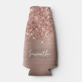 Rafraichisseur De Bouteilles Nom de script Glam Rose Gold Pailleté (Devant)