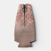 Rafraichisseur De Bouteilles Nom de script Glam Rose Gold Pailleté (Dos)