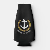 Rafraichisseur De Bouteilles Nom du bateau Ancre Gold Style Laurel Feuilles Noi (Devant)