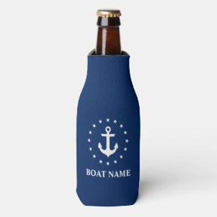 Rafraichisseur De Bouteilles Nom du bateau nautique Ancre Étoiles Marine Bleu