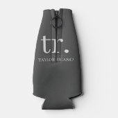 Rafraichisseur De Bouteilles Nom monogramme simple Personnalisé (Dos)