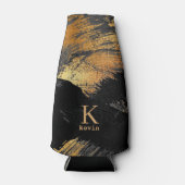 Rafraichisseur De Bouteilles Nom monographique personnalisé en or noir (Devant)