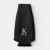 Rafraichisseur De Bouteilles Nom monographique personnalisé noir et blanc (Devant)