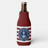 Rafraichisseur De Bouteilles Nom ou nom du bateau Ancre nautique Étoiles Frappe (Bottle Devant)