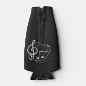 Rafraichisseur De Bouteilles Nom personnalisé des notes de musique (Dos)