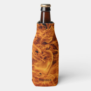 Rafraichisseur De Bouteilles Nom personnalisé Flames incendie