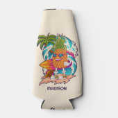 Rafraichisseur De Bouteilles Nom personnalisé Surfing Pineapple (Devant)