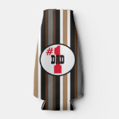 Rafraichisseur De Bouteilles Numéro Un papa Gris, Brown et noir rayures (Devant)