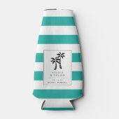 Rafraichisseur De Bouteilles Palmiers Tropical Moderne Mariage Faveur (Devant)