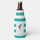 Rafraichisseur De Bouteilles Palmiers Tropical Moderne Mariage Faveur (Bottle Devant)