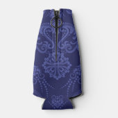 Rafraichisseur De Bouteilles Papier peint bleu fleuri damassé de luxe (Dos)