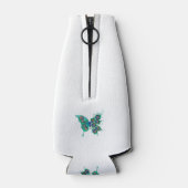 Rafraichisseur De Bouteilles Papillon aux plumes de paon vert (Dos)