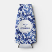 Rafraichisseur De Bouteilles Papillons Aquarelle Bleu Moderne Boho Mariage (Devant)