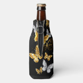 Rafraichisseur De Bouteilles Papillons blancs et dorés (Bouteille Dos)